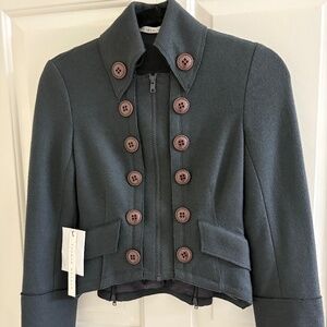 Susana Monaco Wool-Blend Military Style Zip Jacket – Size 2